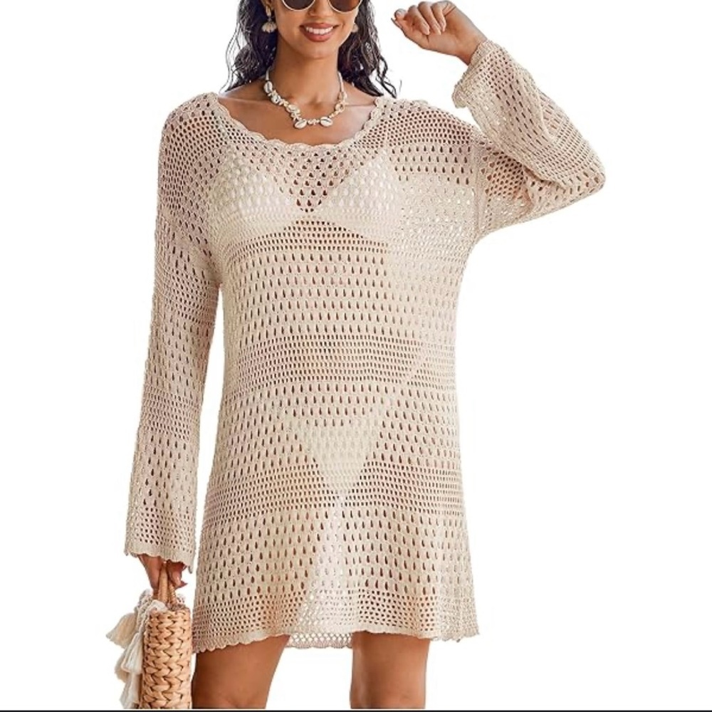 Paper Crane Cream Knit dress/ cover up